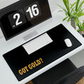 Got Gold? Desk Mat | Black Gaming Mousepad, Minimal Typing Desk Pad